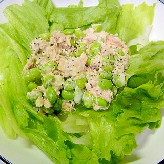 枝豆とツナマヨレタスのサラダ